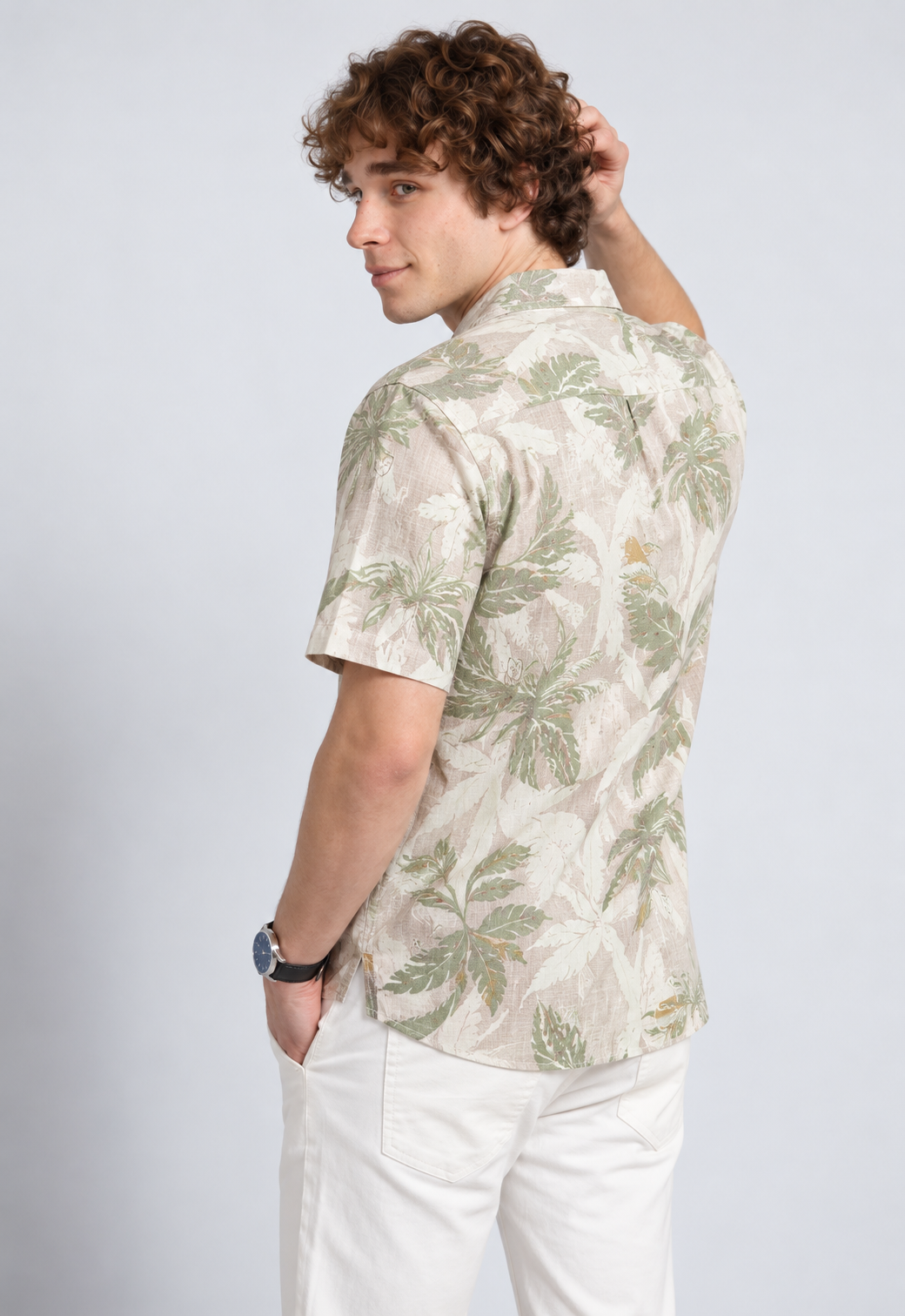 Tropical Botanical Print Casual Shirt