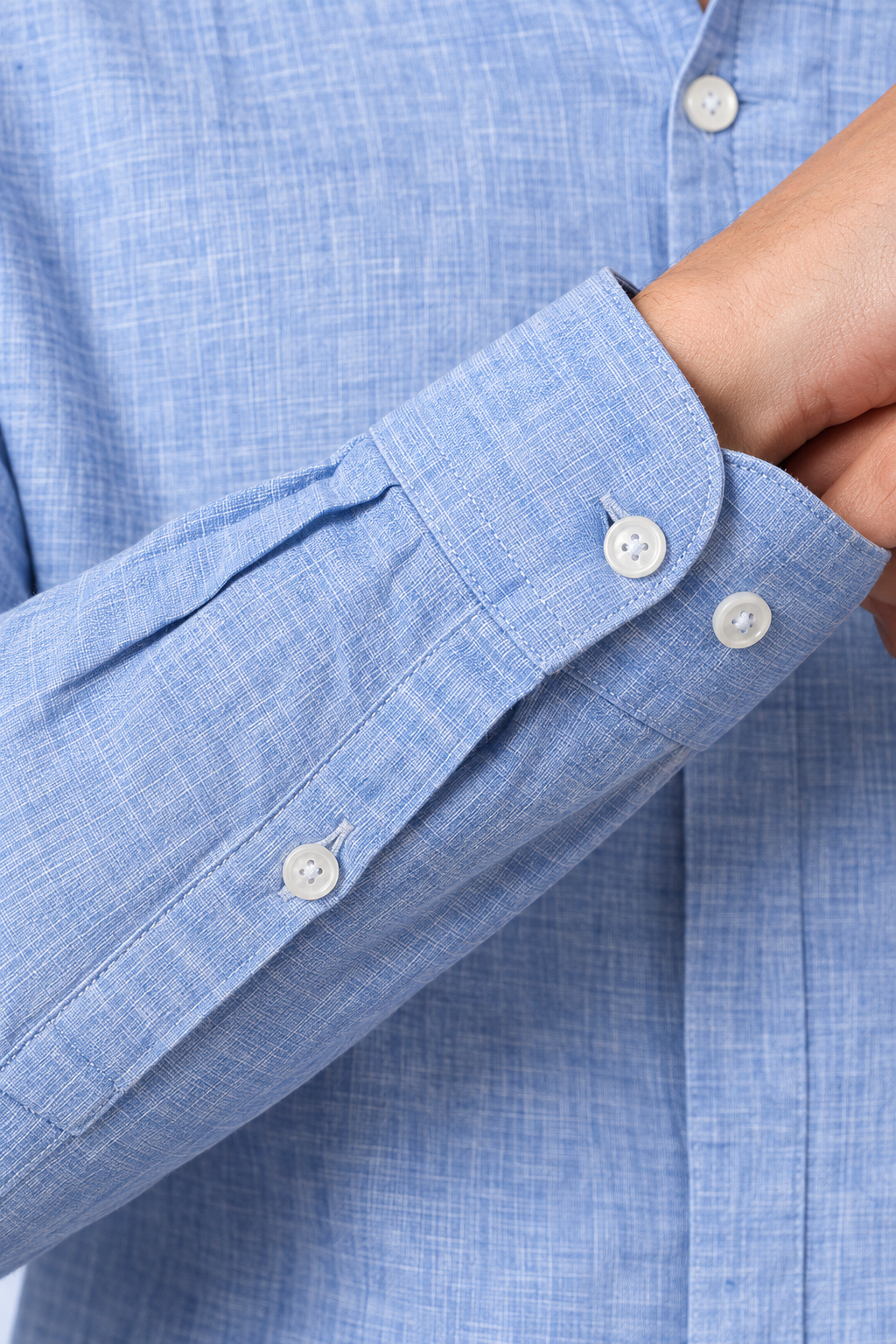 Premium Sky Blue Linen Blend Casual Shirt