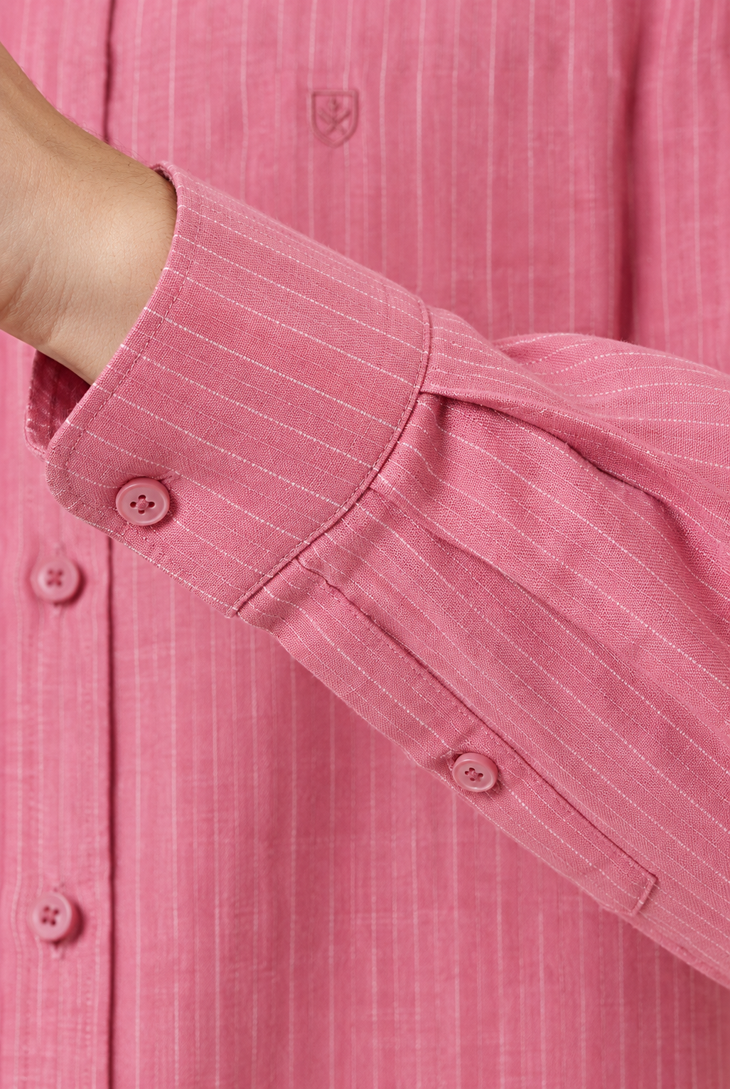 Original Pure Linen Pink Striped Shirt for Men