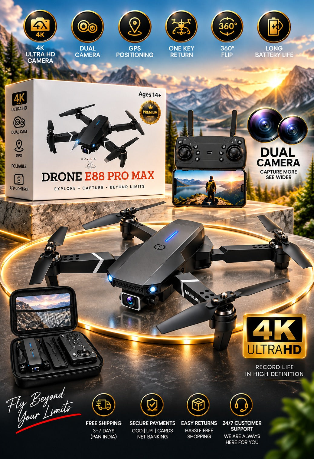 E88 Pro Drone E88 Max Dual Camera
