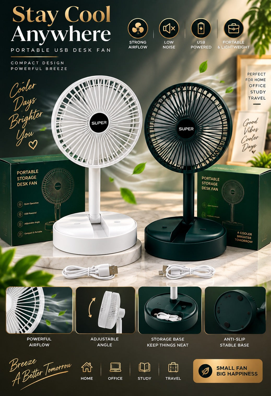 Green fan