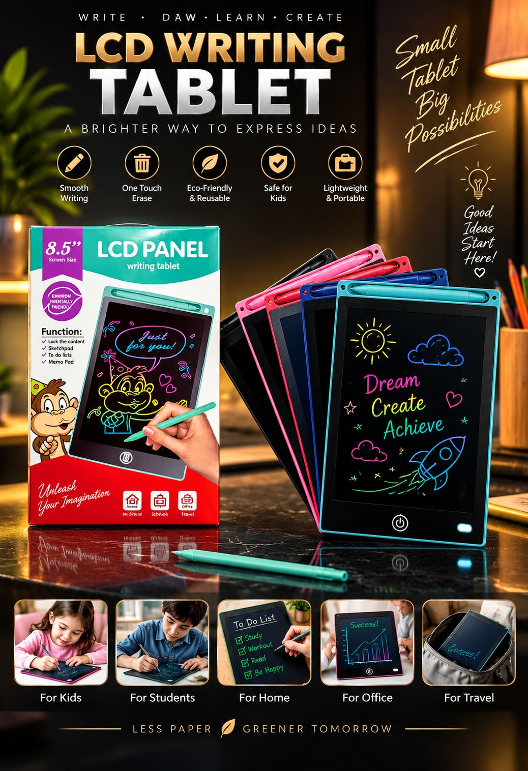 8.5" writing tablet