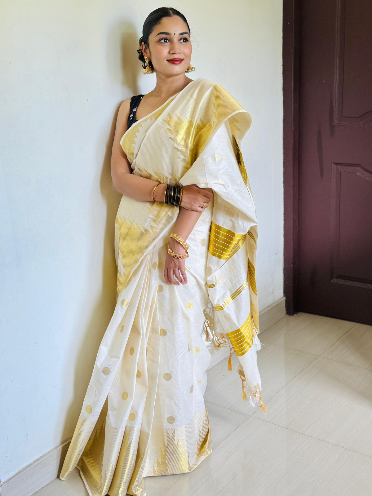 Temple Weave Cotton Saree 🛕