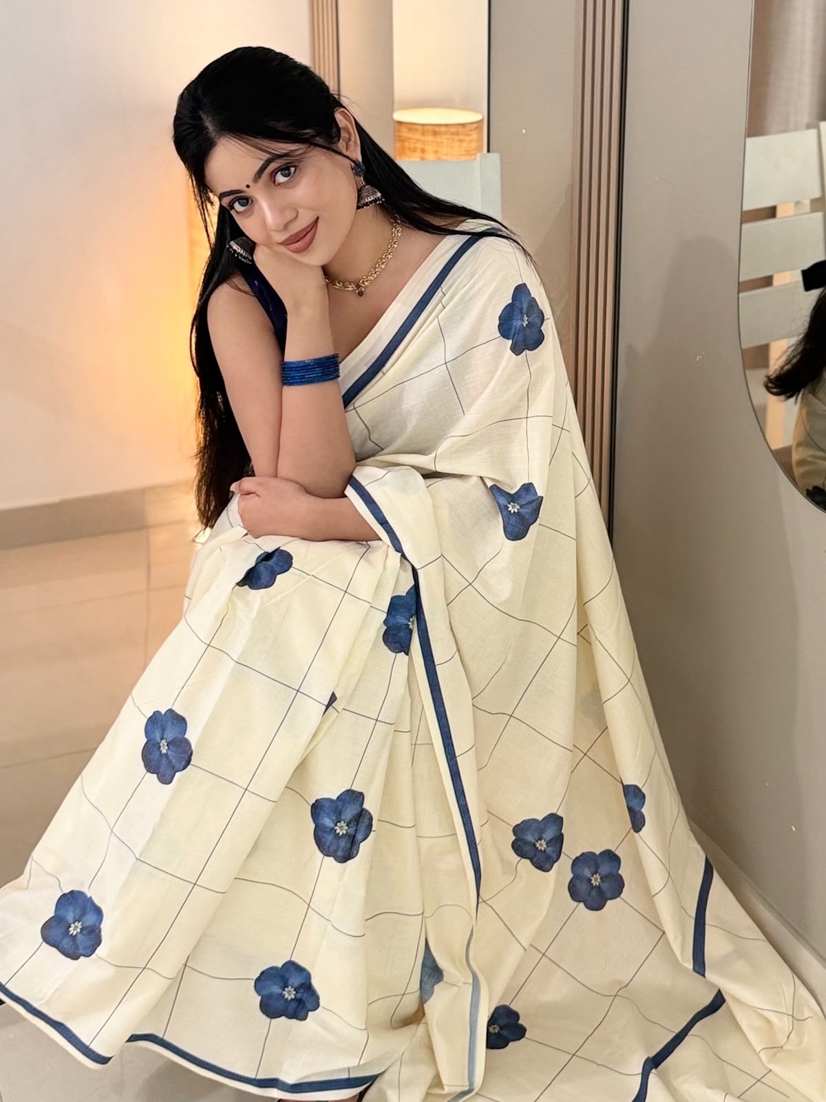 Pure cotton digital printed saree