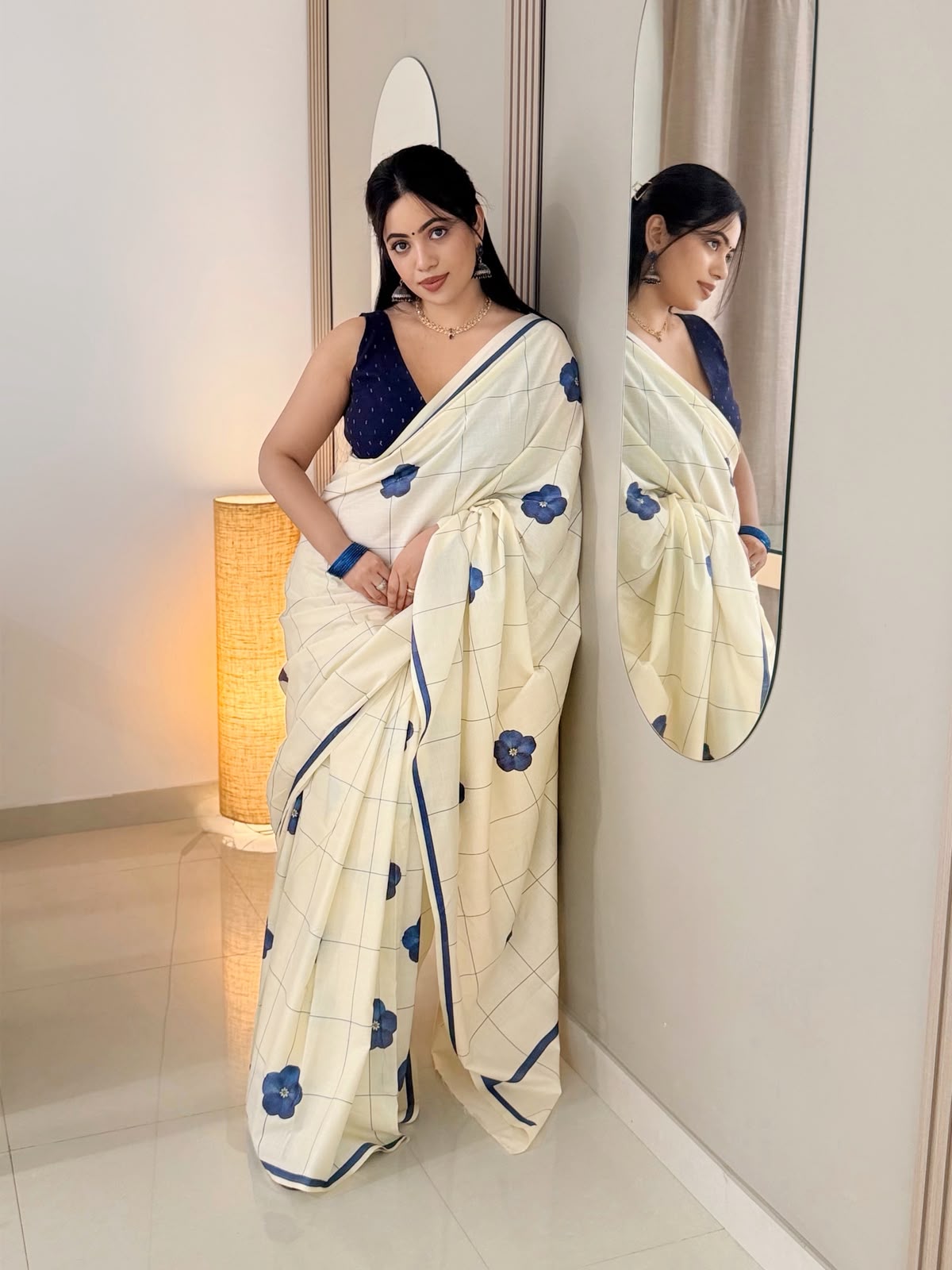Pure cotton digital printed saree