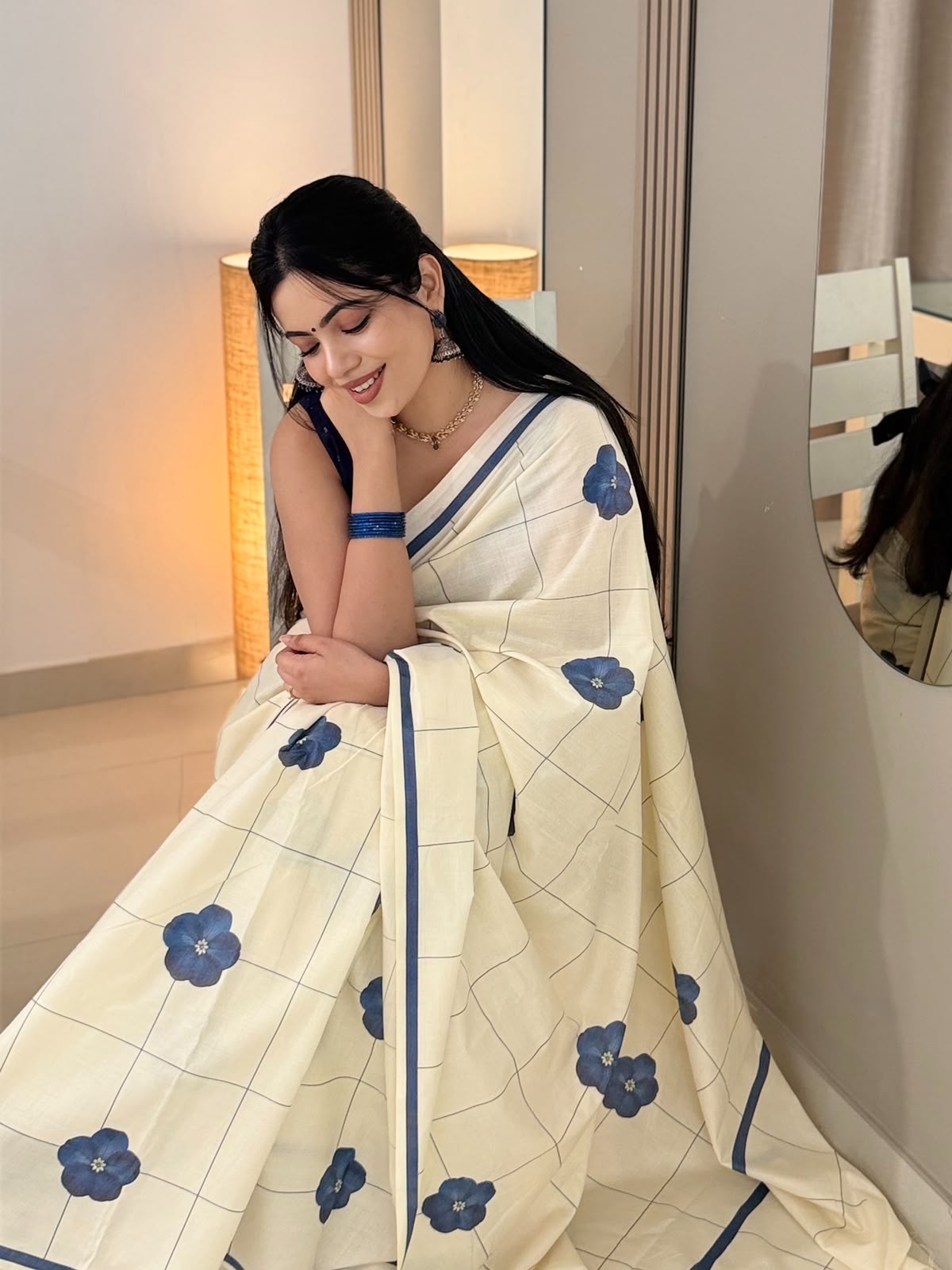 Pure cotton digital printed saree