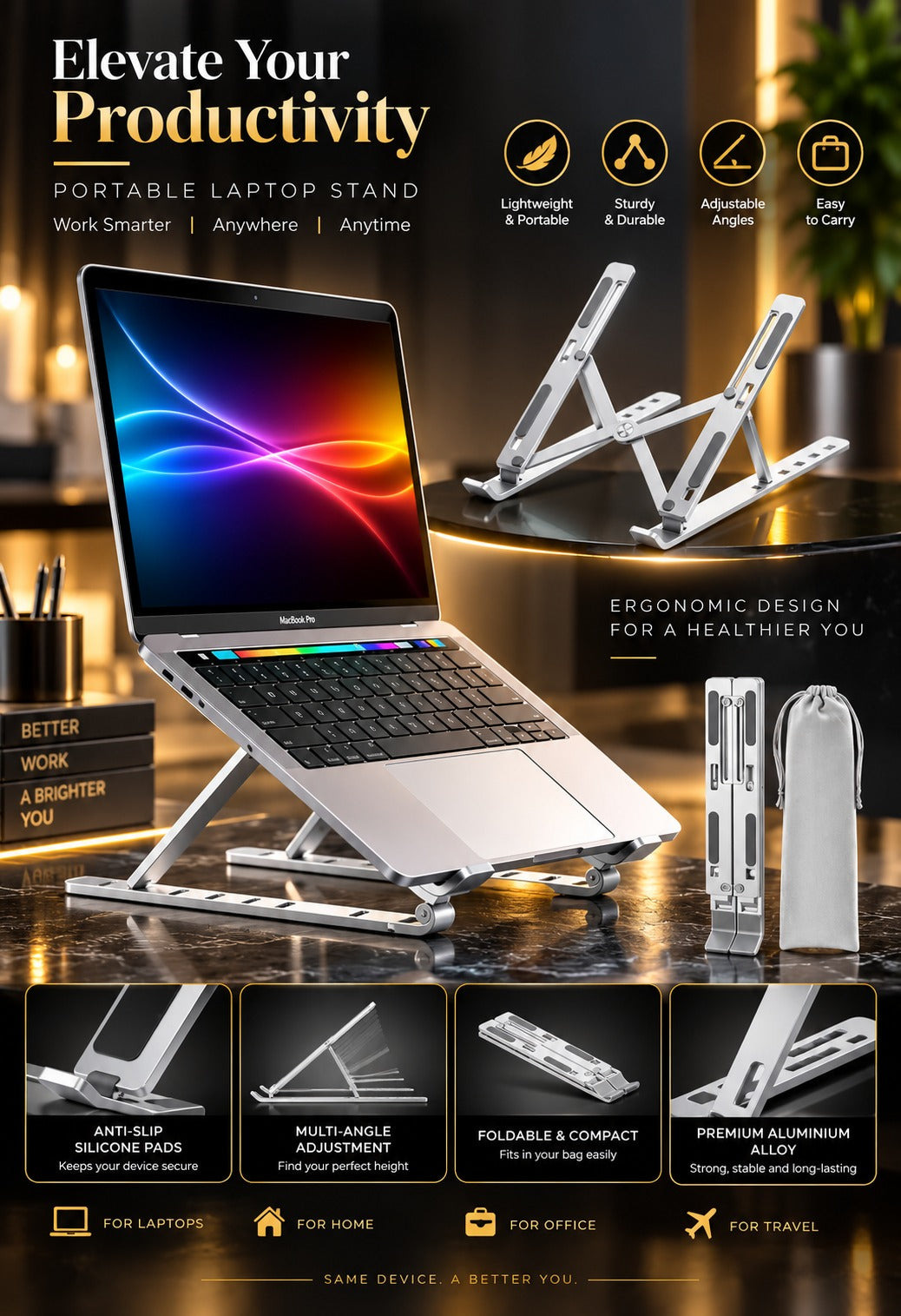 Metal laptop stand