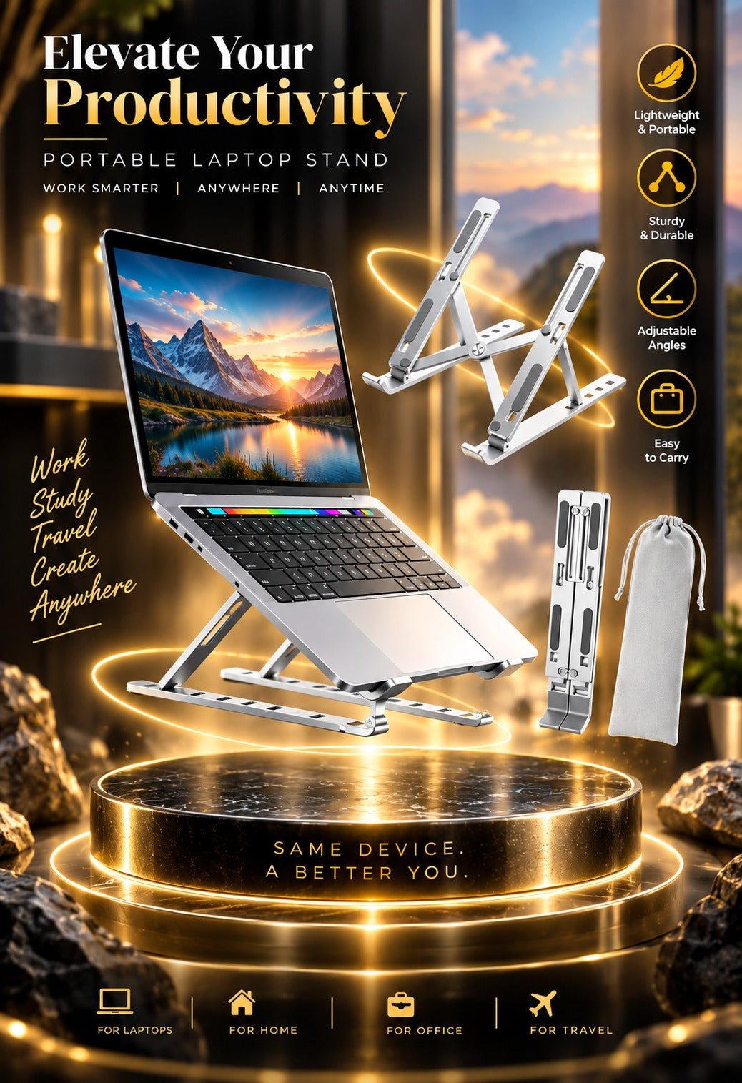 Metal laptop stand
