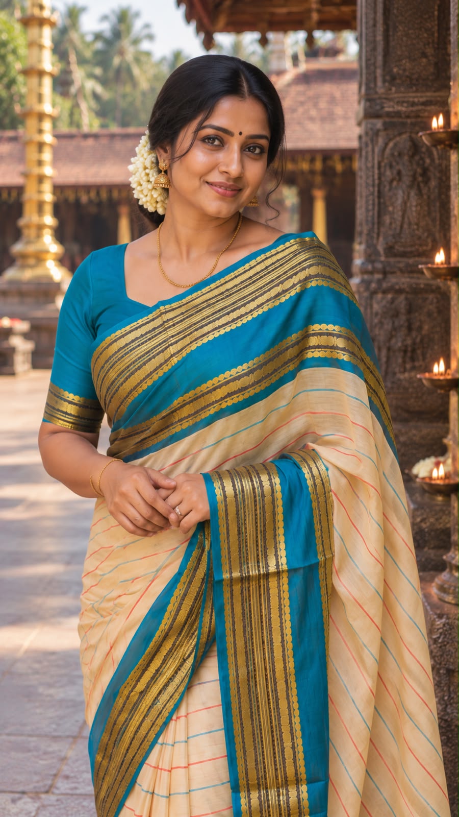 Kanchi border Mul cotton Saree's