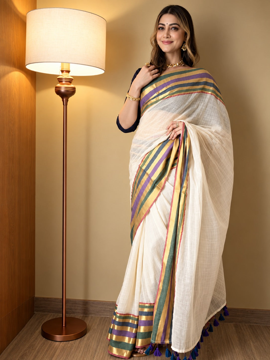 Mamtha inspired mul cotton saree