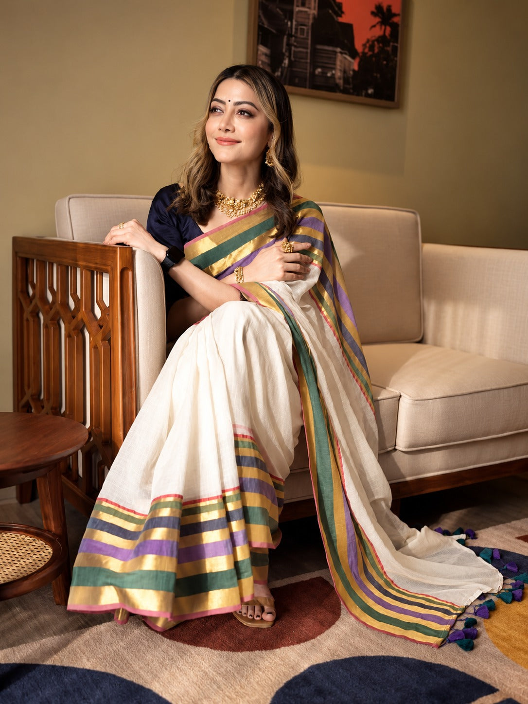 Mamtha inspired mul cotton saree