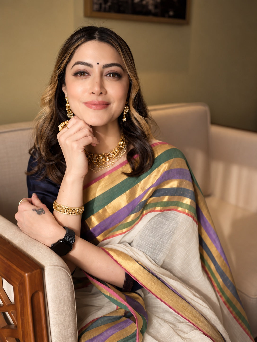 Mamtha inspired mul cotton saree