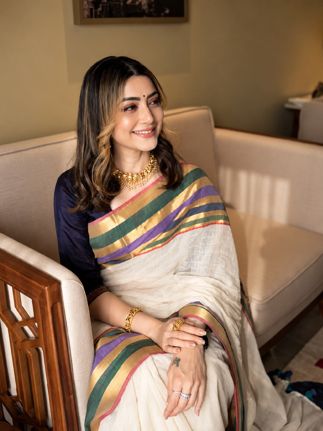 Mamtha inspired mul cotton saree