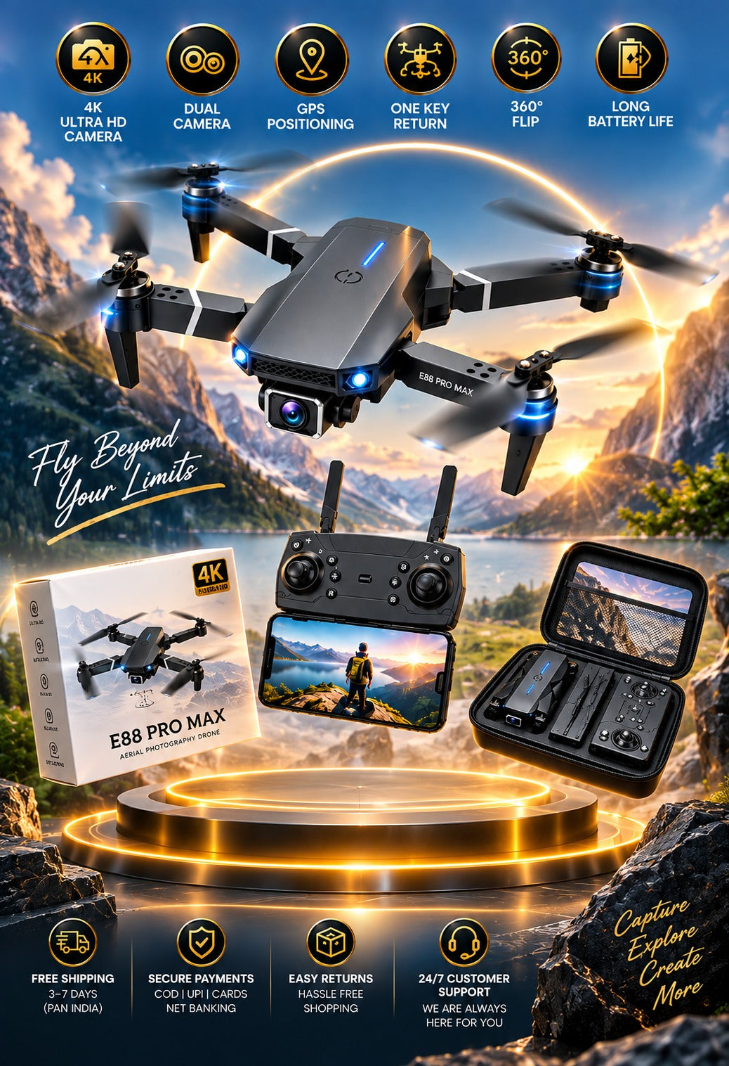 E88 Pro Drone E88 Max Dual Camera