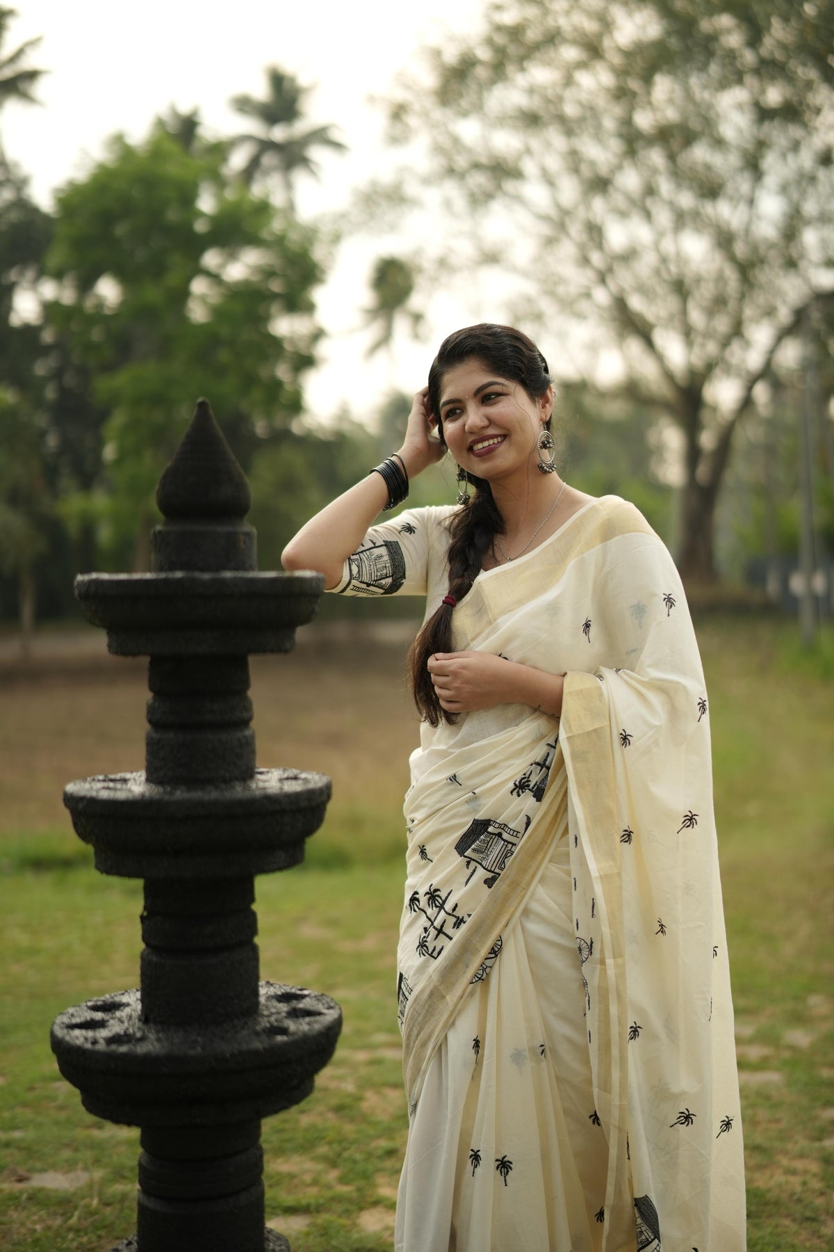 Cotton Embroiderd Saree