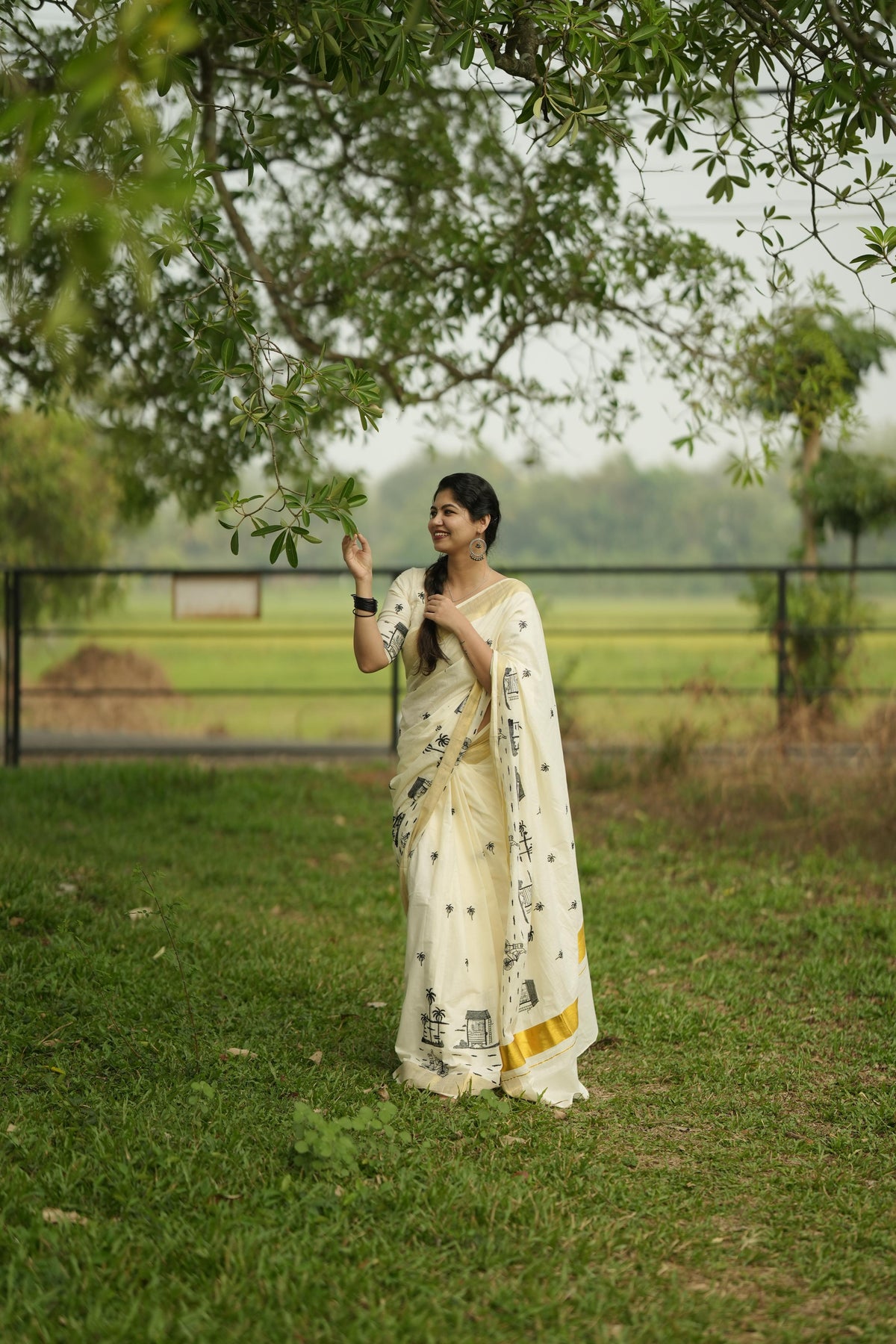 Cotton Embroiderd Saree